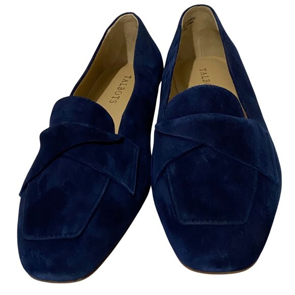 Talbots Shoes - Talbots Stella Suede Flats Womens 7.5 Blue Preppy Dress Casual Career Officewear